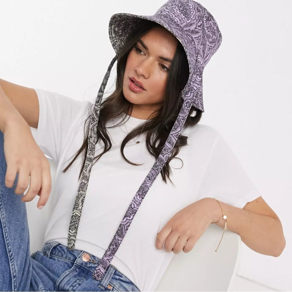 & other stories paisley printed bucket hat reversible